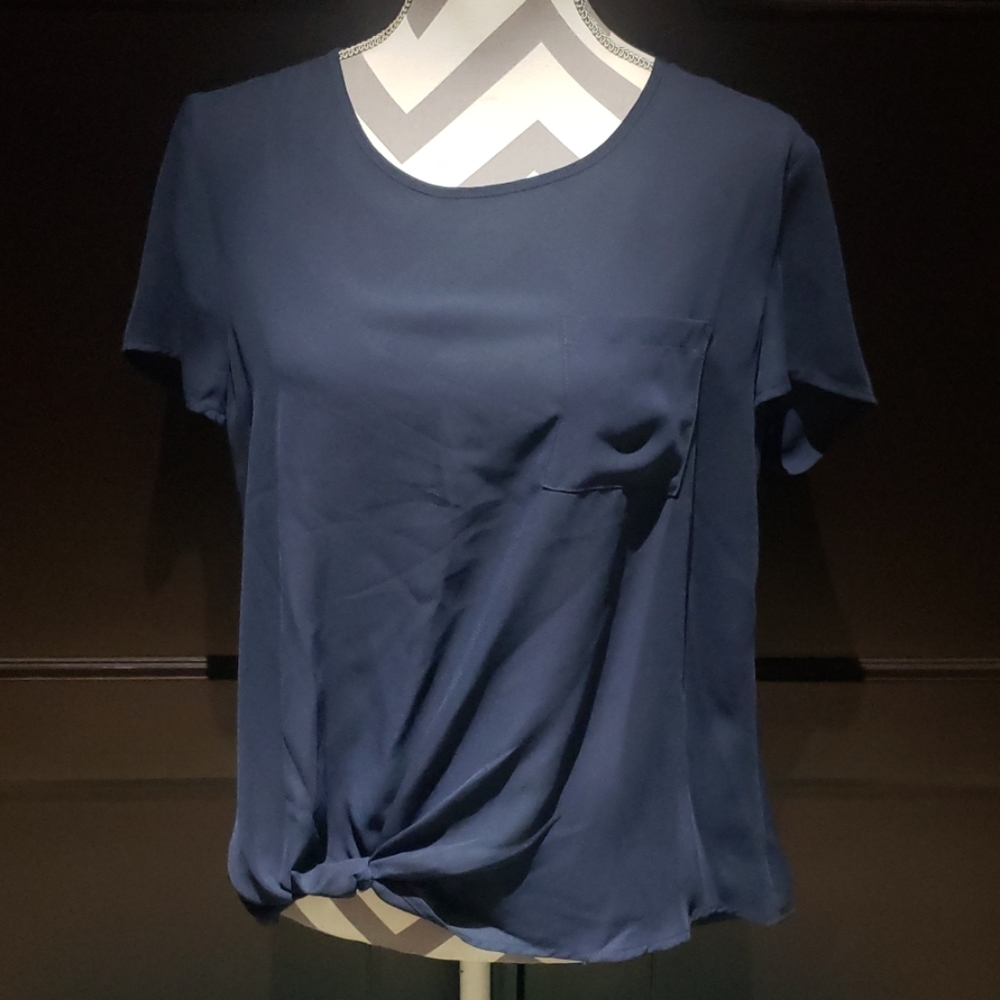 Flowy Navy Blue Blouse